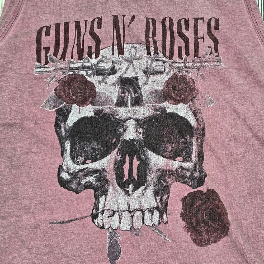 Cotton On Guns N Roses The Swing Tank Floral Skull Printed Tank Top - Picture 3 of 12